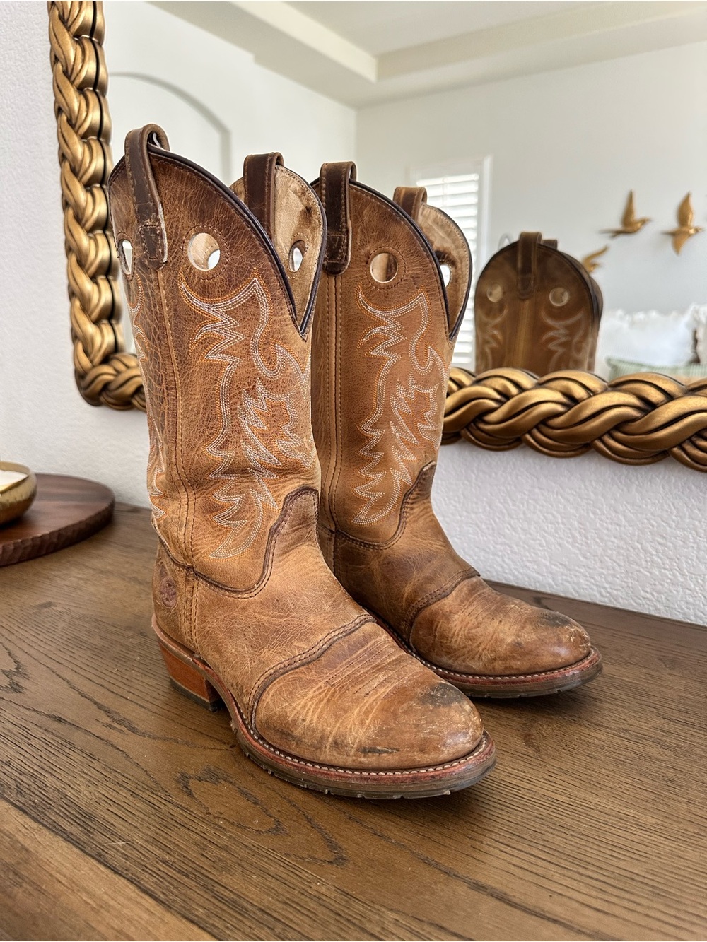 Double-H Leather Western Cowboy Boots